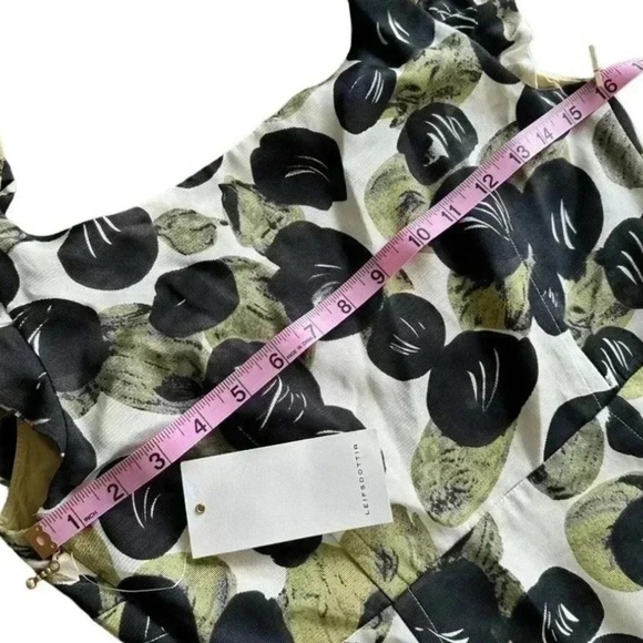 NWT Anthropologie LEIFSDOTTIR Women's Silk Blend Ruffle Cap Sleeve Mini Dress 4 - Picture 9 of 10